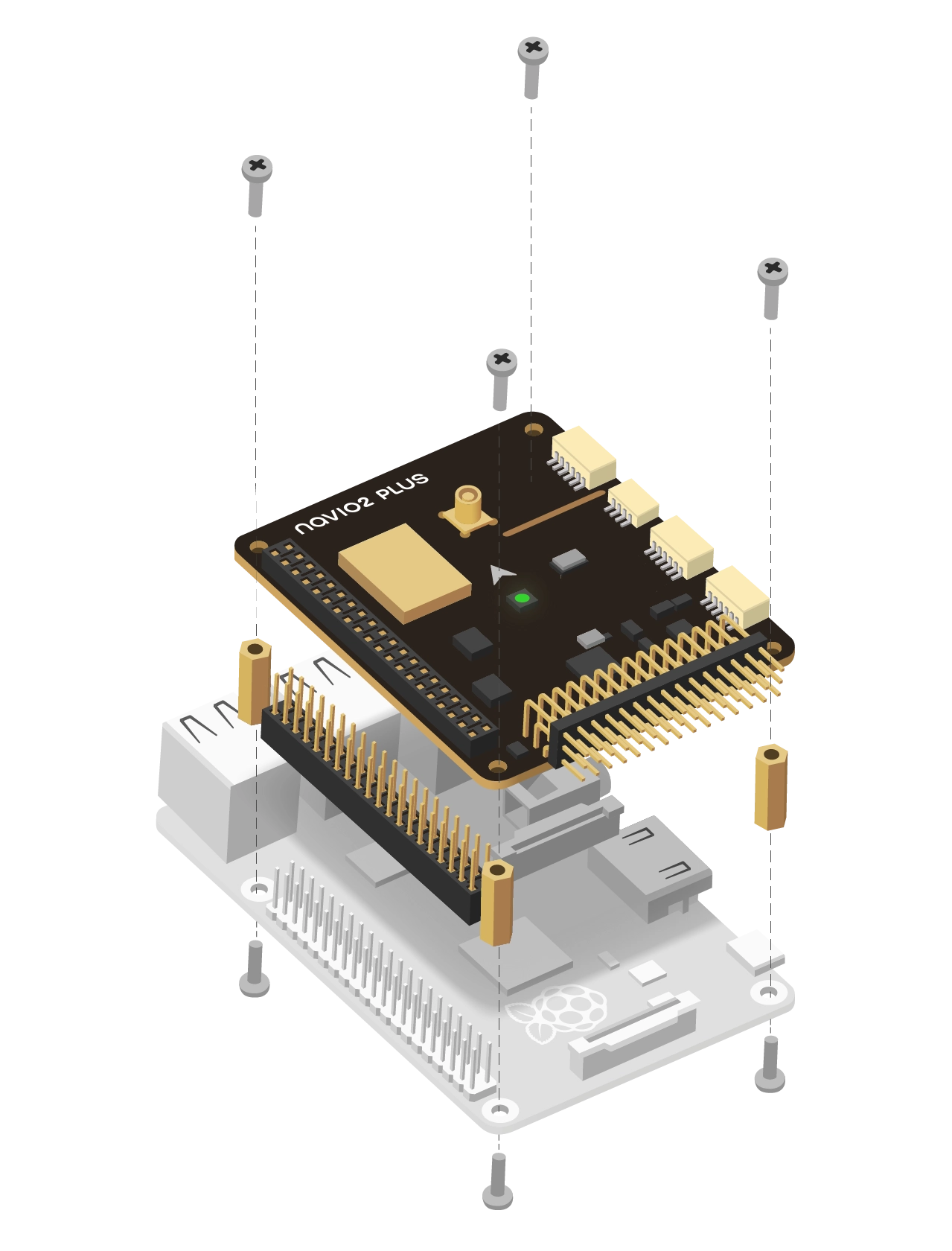 Attaching Navio2 Plus to a Raspberry Pi
